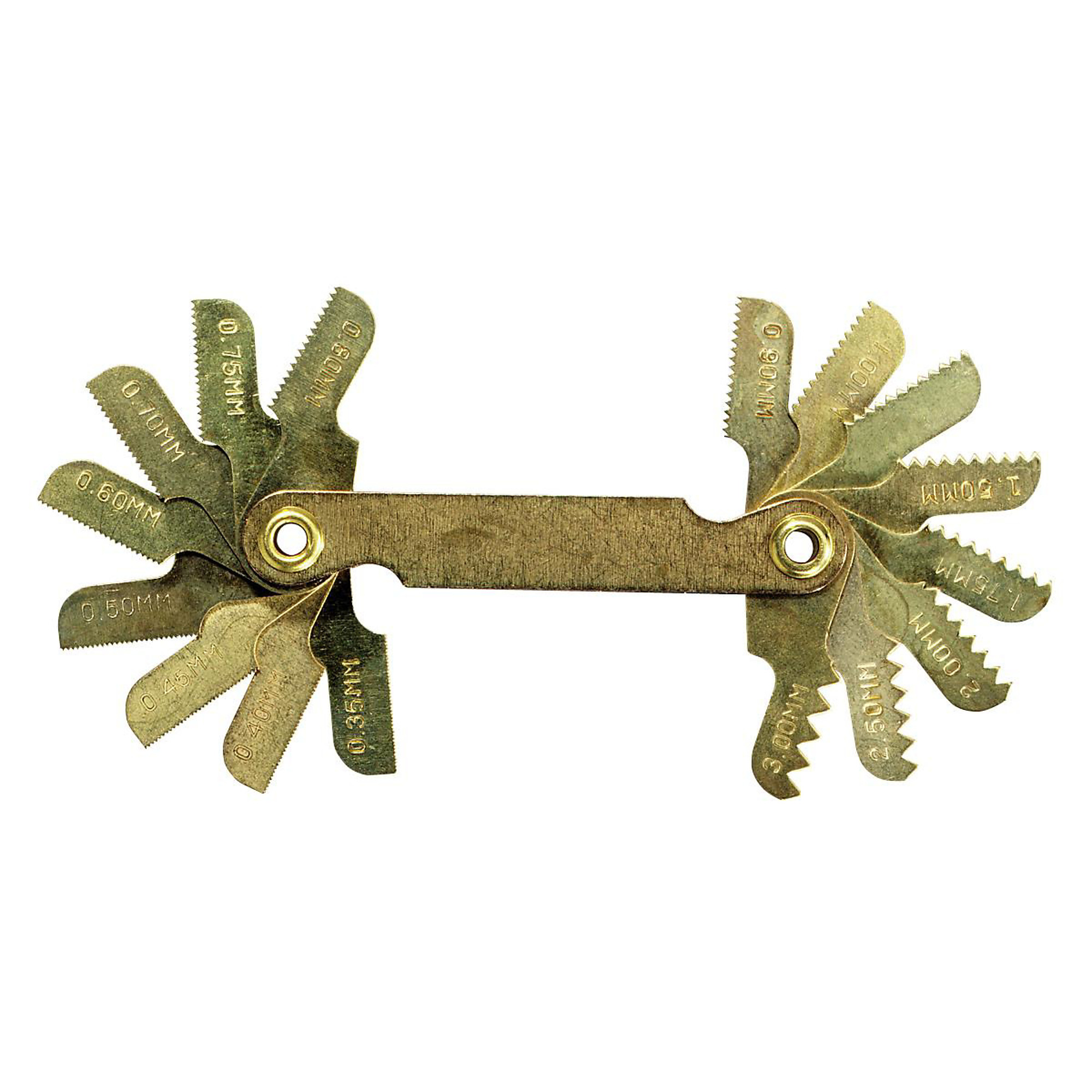 Hanson Metric Thread Pitch Gauge — 16 Leaf, SAE/Metric, Model# HAN11016